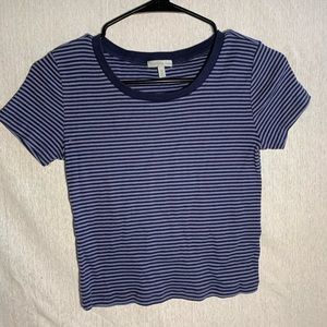 Blue Stripped Crop Top